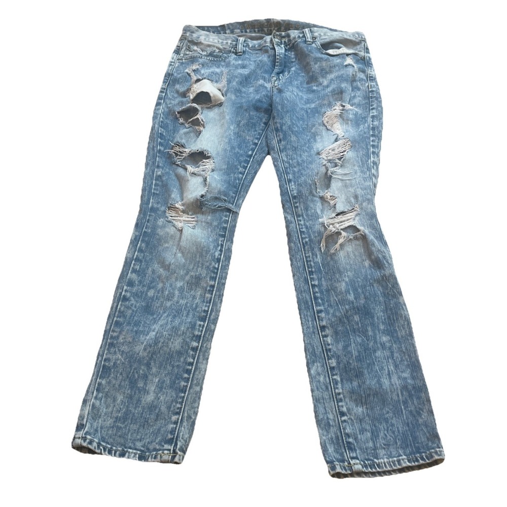American Eagle Flex Skinny Jeans Light Wash Distressed Men's Size 33x30
